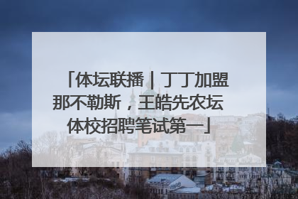 体坛联播｜丁丁加盟那不勒斯，王皓先农坛体校招聘笔试第一