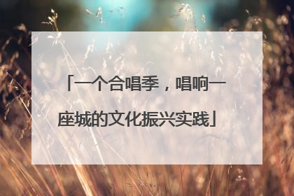 一个合唱季，唱响一座城的文化振兴实践