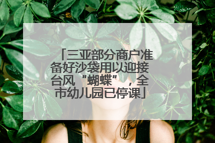 三亚部分商户准备好沙袋用以迎接台风“蝴蝶”，全市幼儿园已停课