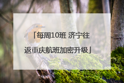 每周10班 济宁往返重庆航班加密升级