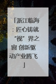 浙江临海：匠心铸就“视”界之窗 创新驱动产业腾飞