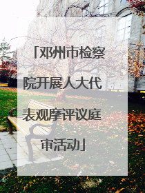 邓州市检察院开展人大代表观摩评议庭审活动